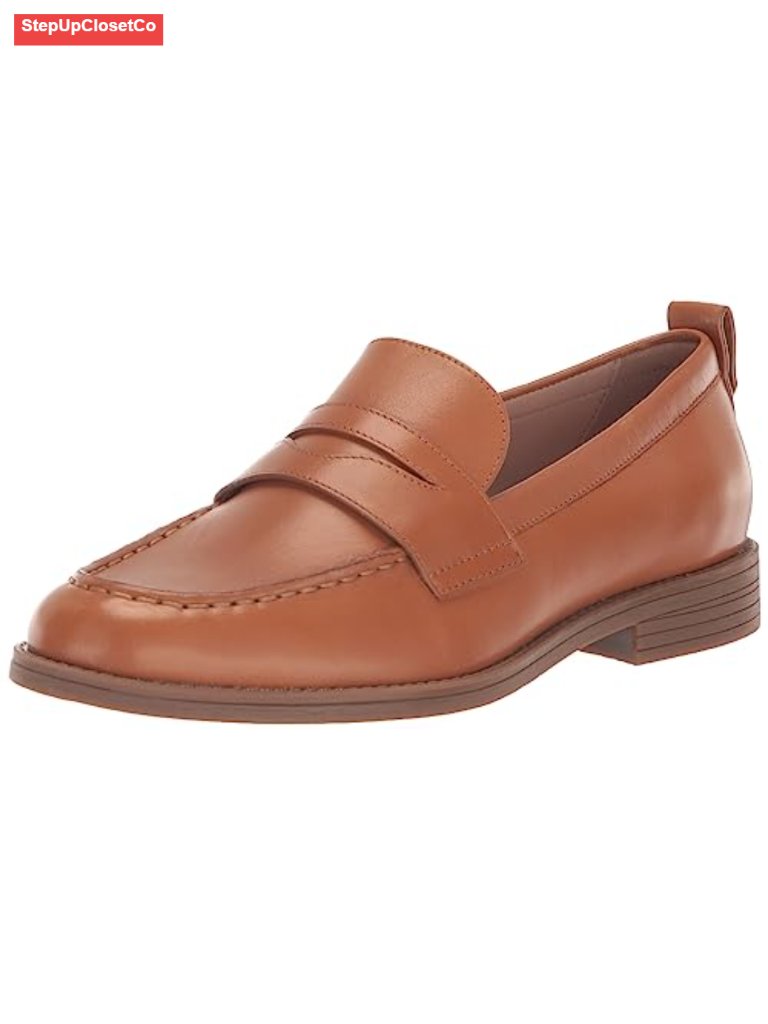 Leather Penny Loafers For Women - Lightweight Business Casual